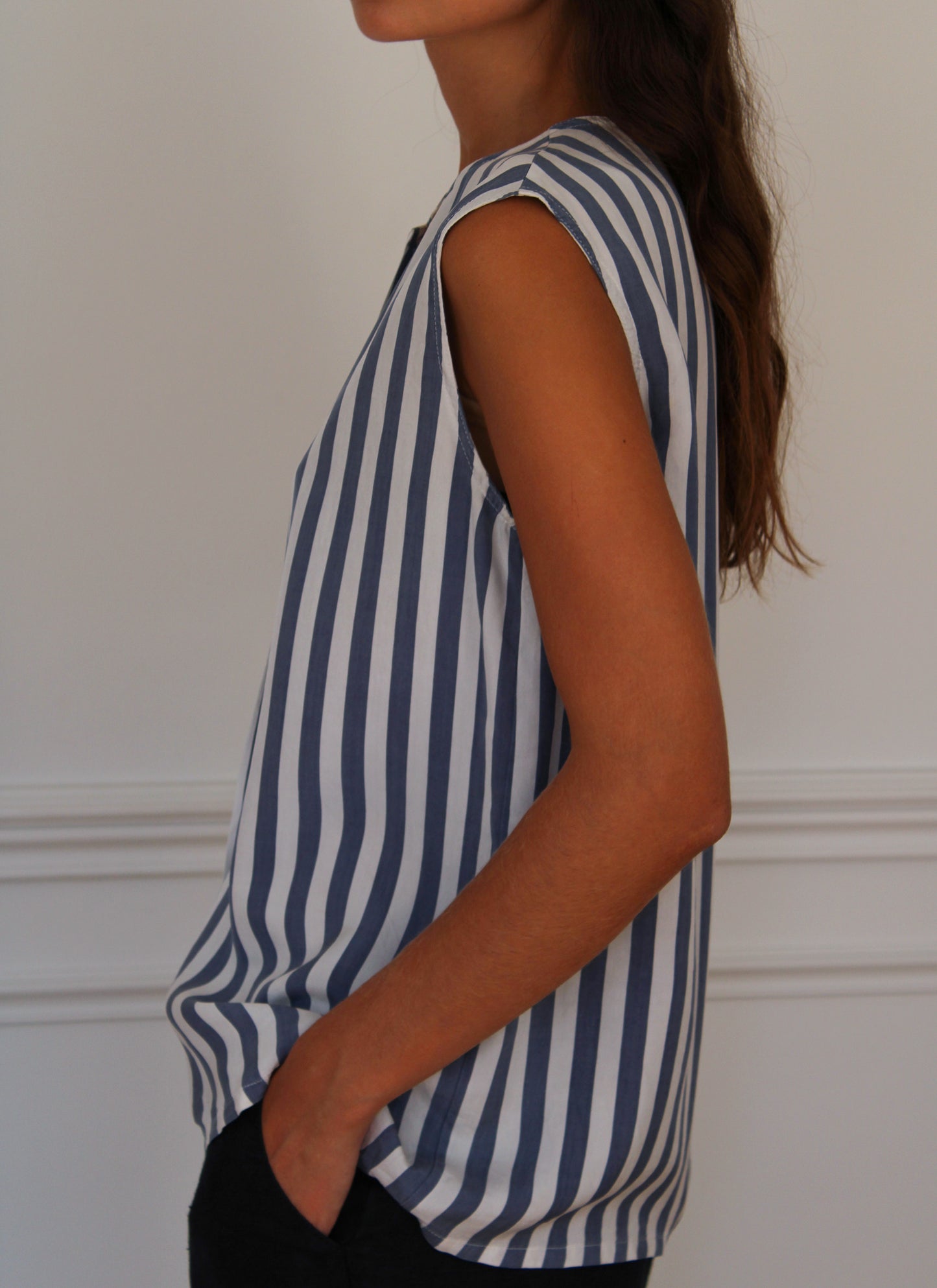 c.1990 Georges Rech striped blouse - Size M