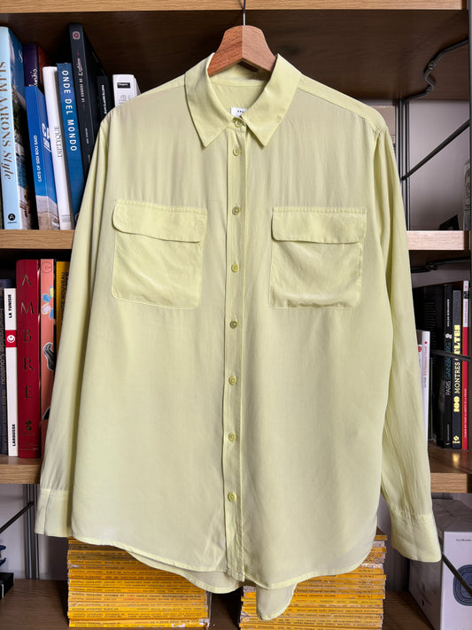 c.2000 Lemon Yellow Equipment Silk Shirt