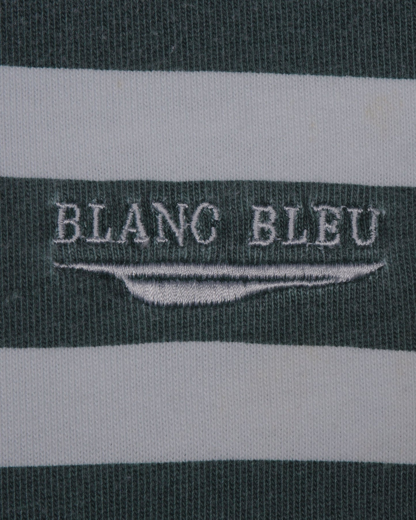 c.1990 Blanc Bleu Striped Polo - Size M