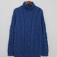 c.1990 Hand Knitted Blanc Bleu Pullover - Size M