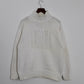 c.1990 Hand Knitted Blanc Bleu Pullover - Size M