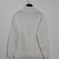 c.1990 Hand Knitted Blanc Bleu Pullover - Size M