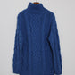c.1990 Hand Knitted Blanc Bleu Pullover - Size M
