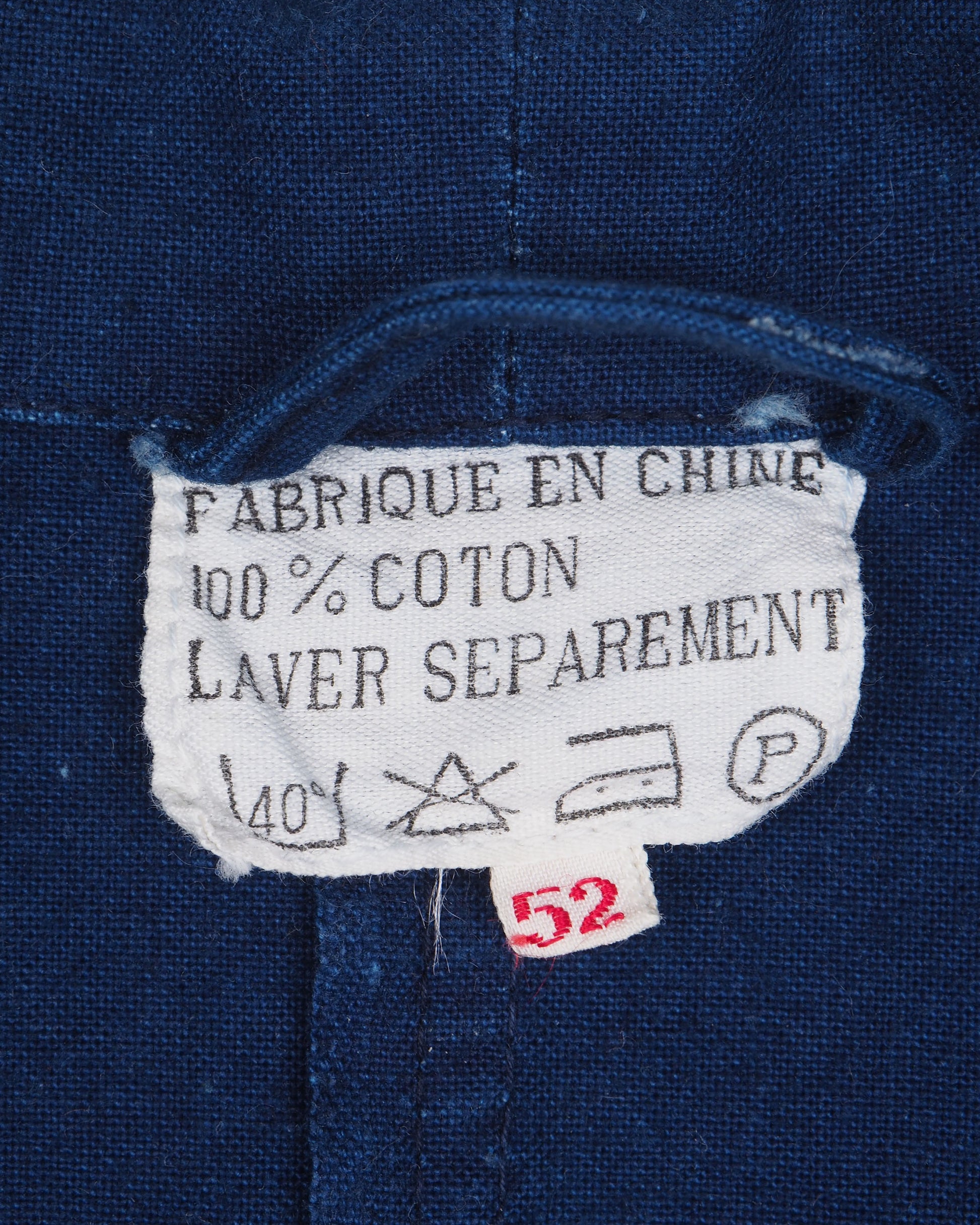 c.1980 Chinese Indigo Work Jacket  - Size M