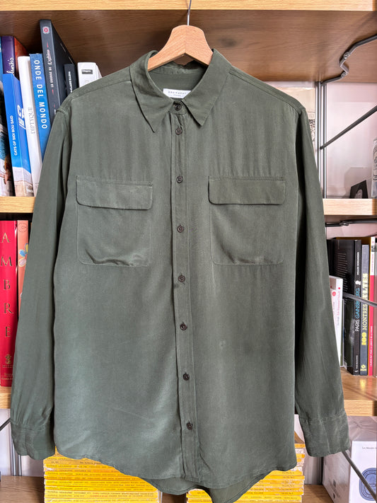 c.2000 Olive Green Equipment Silk Shirt