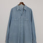 c.1990 Lee Chambray Shirt - Size L