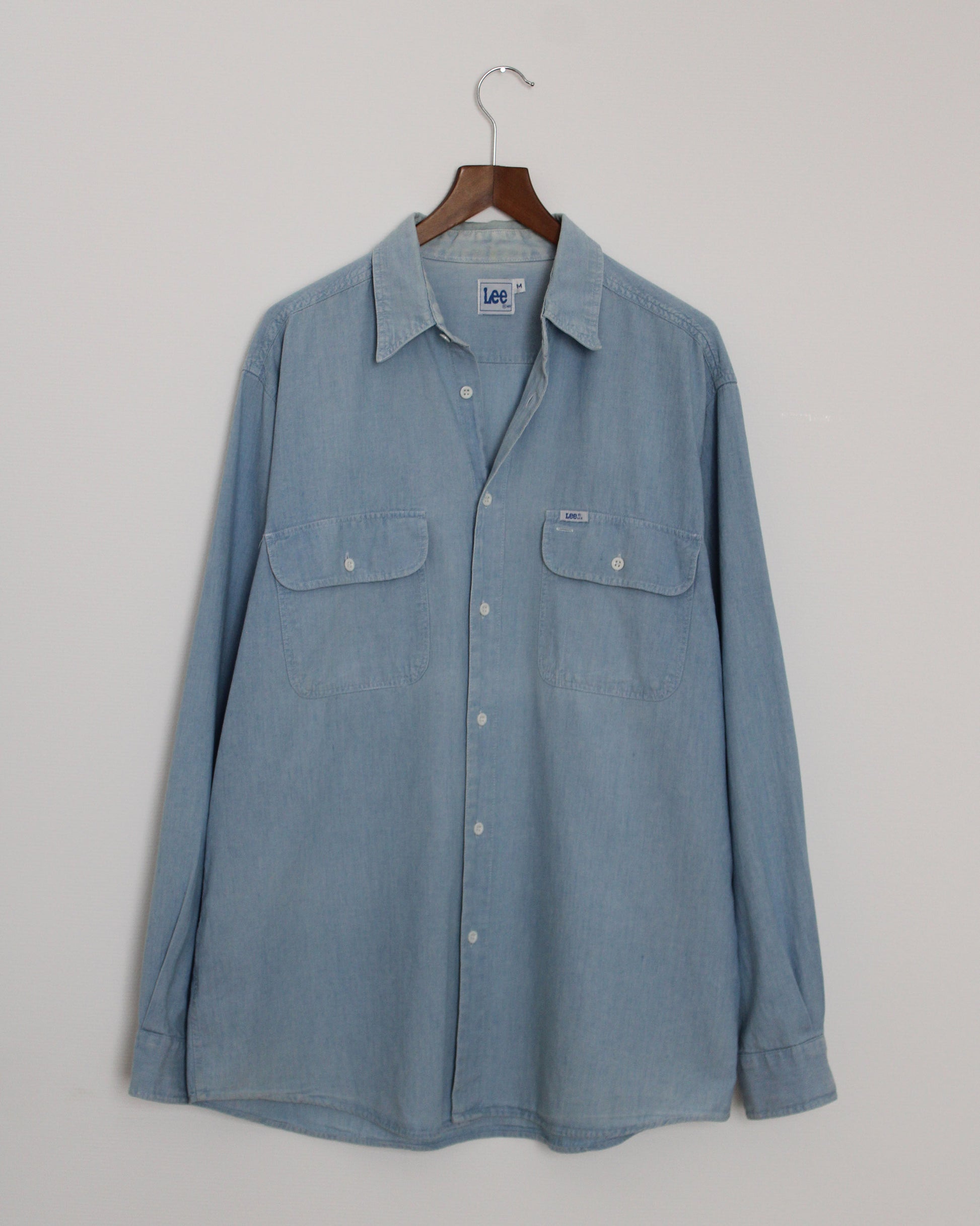 c.1990 Lee Chambray Shirt - Size L