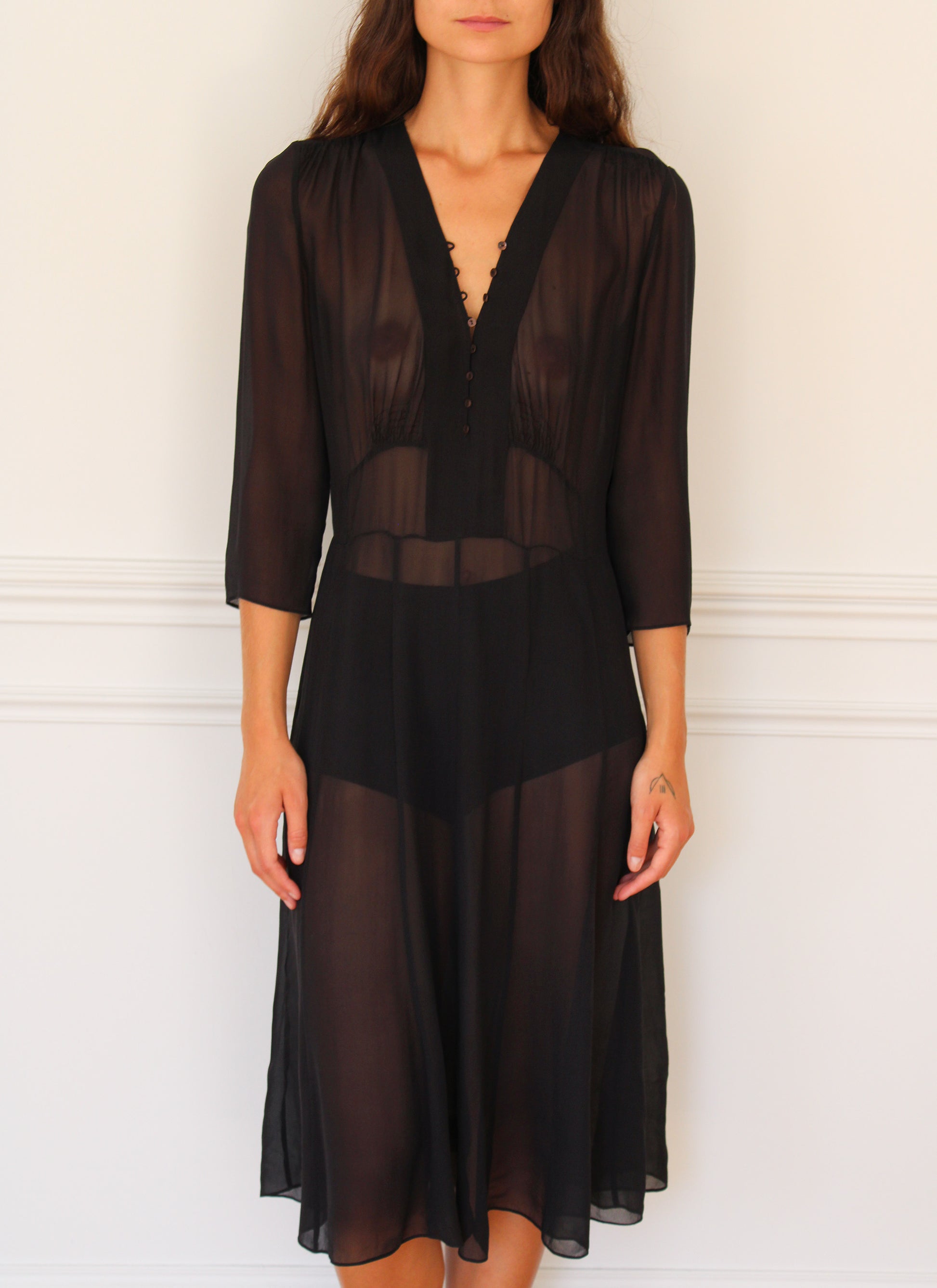 c.1990 Ventilo Sheer dress - Size S