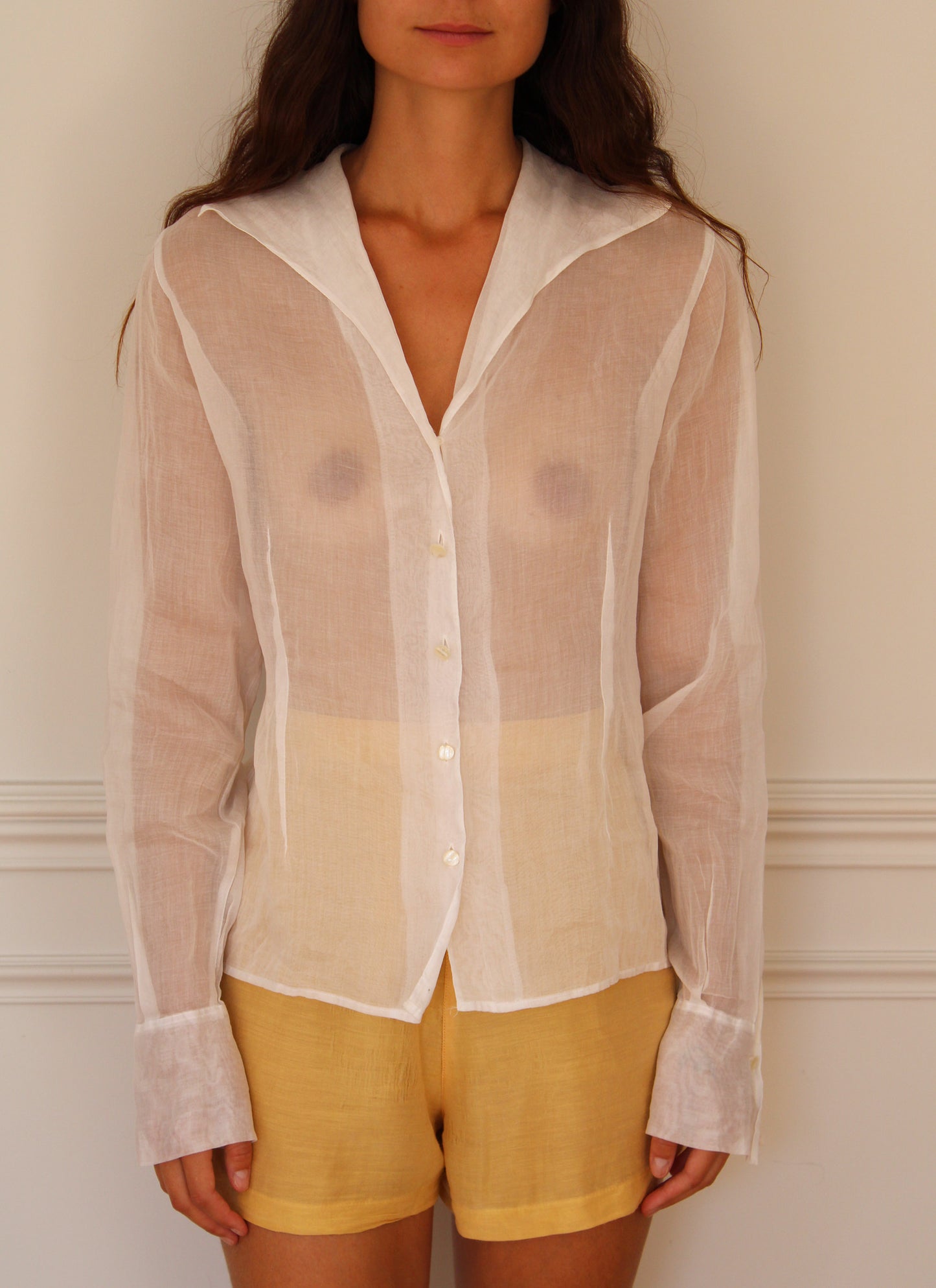 c.1990 Anne Fontaine Sheer shirt - Size M