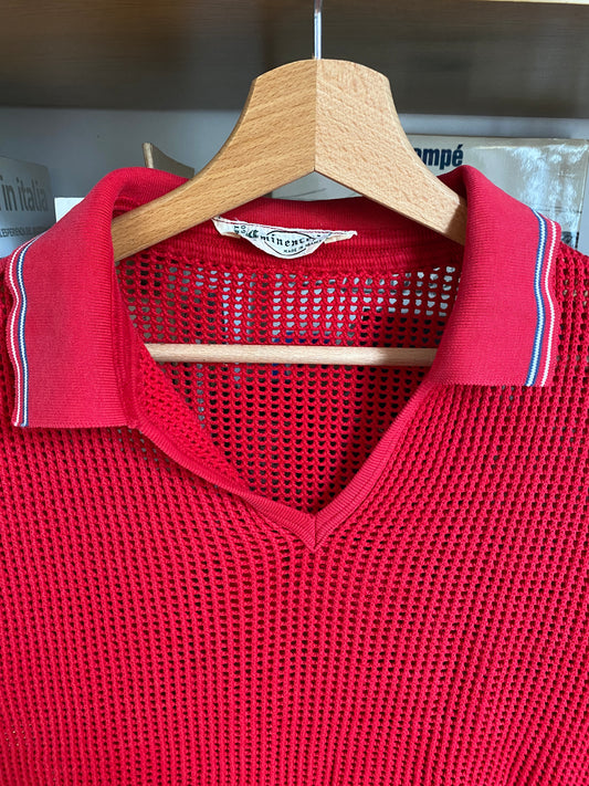 c.1970 Eminence mesh polo - Made in France