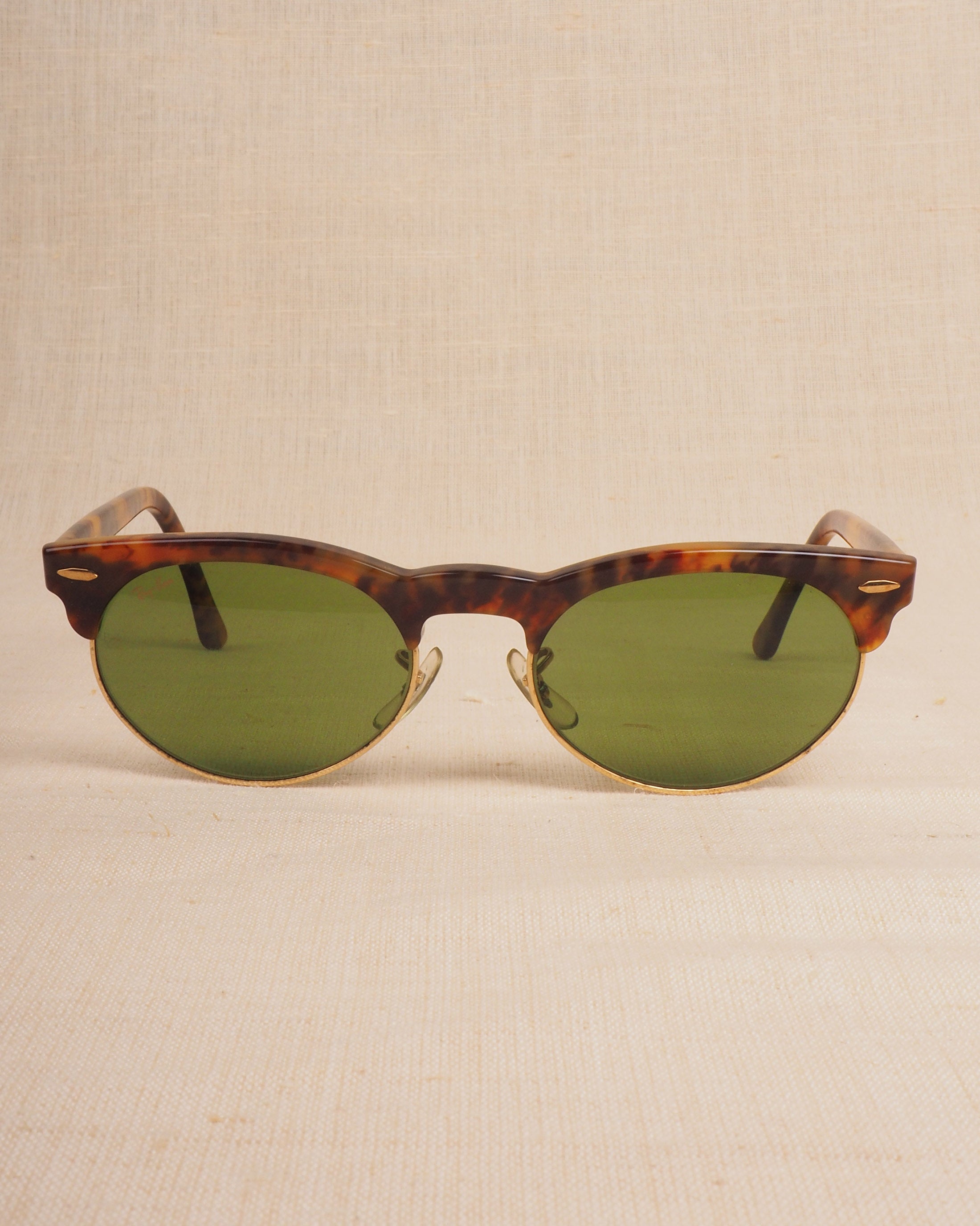 c.1990 Ray-Ban Clubmaster Oval W1264 by Bausch & Lomb – Café